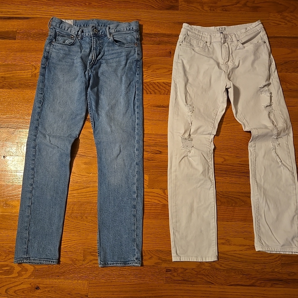 Lazer Men's‎ Slim Fit Stretch Jean 30x32 White & H&M Slim Coupe E Troite 31x32